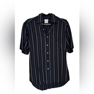Sandro Paris blue striped button up top. ?unisex. Label XS. So cute!
